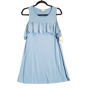 Altar'd State Soft Ruffle Baby Blue Tank Dress S Whimsy Coastal Cottage Vaca NWT